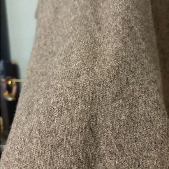 Brown Wool Poncho with Button Closure - Picture 4 of 4